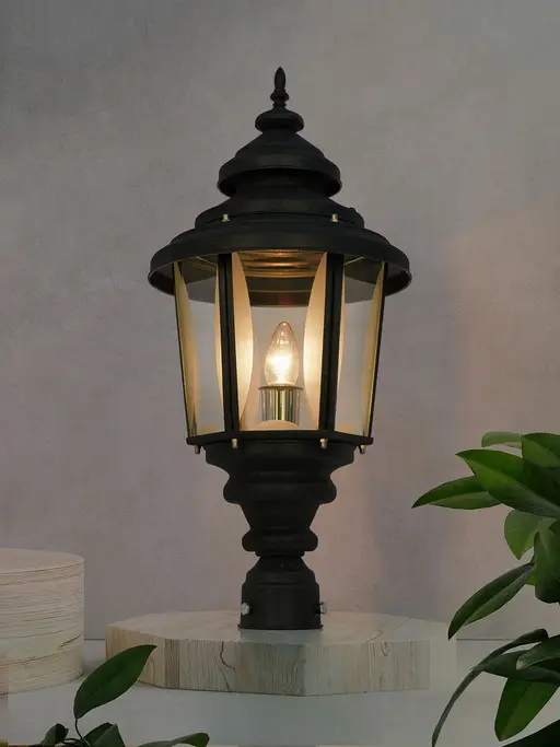 Crinkle Black  Medium Exterior Gate Light