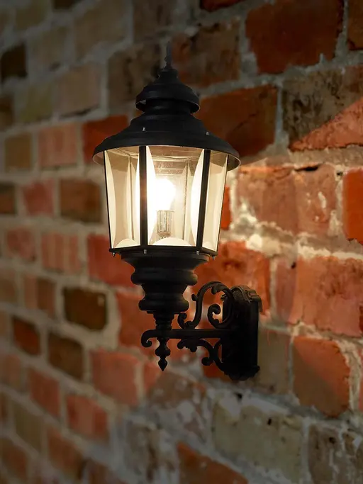 Classic Black Aluminium Ornate 31 Inch Large Outdoor Wall Light
