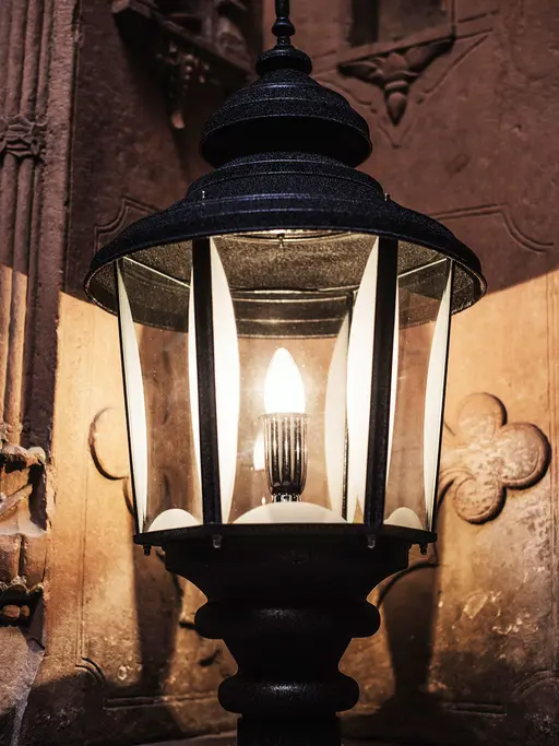 Crinkle Black Large Exterior Gate Light