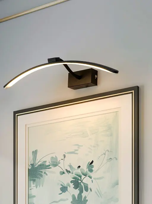 Modern Black Curved 18 Watt Tunable LED Picture Light with 3 Colors