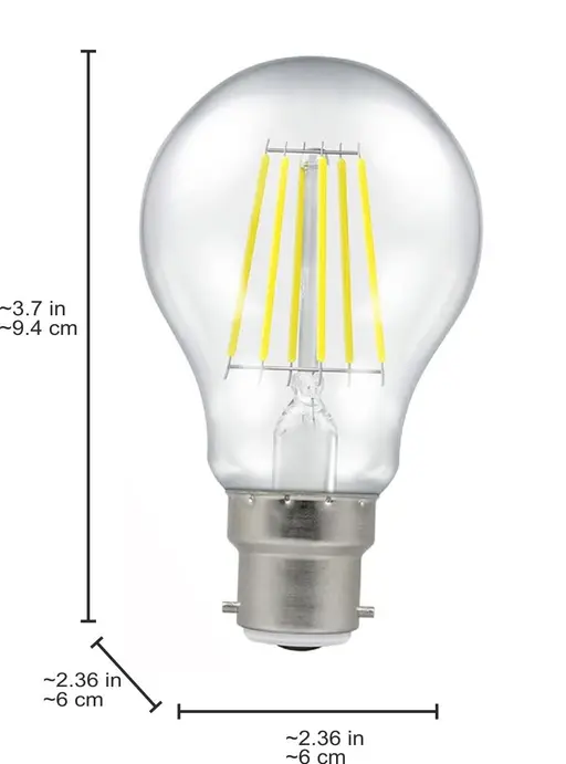 Origin 9-Watt Round B22 LED Filament Bulb | Warm White 2700K-3000K Clear Glass Vintage Lamp