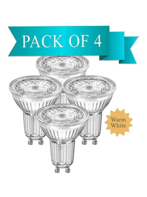 Phillips 4.6W Warm White LED GU10 Bulb ( 3000 Kelvin) - (Pack of 4)