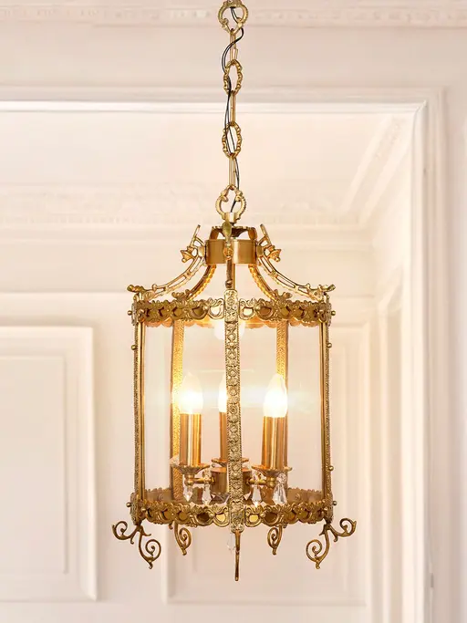 Gold Imperial 22 Inch 3-Light Cast Aluminium Foyer Ceiling Pendant Hanging Light