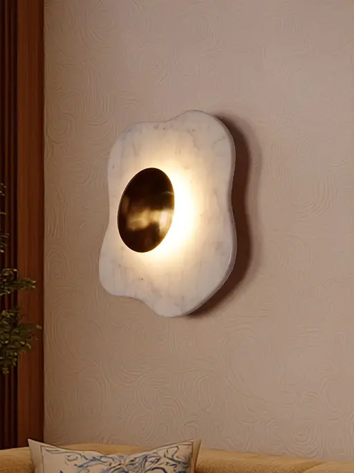 Modern Irregular White Marble LED Ambient Wall Sconce