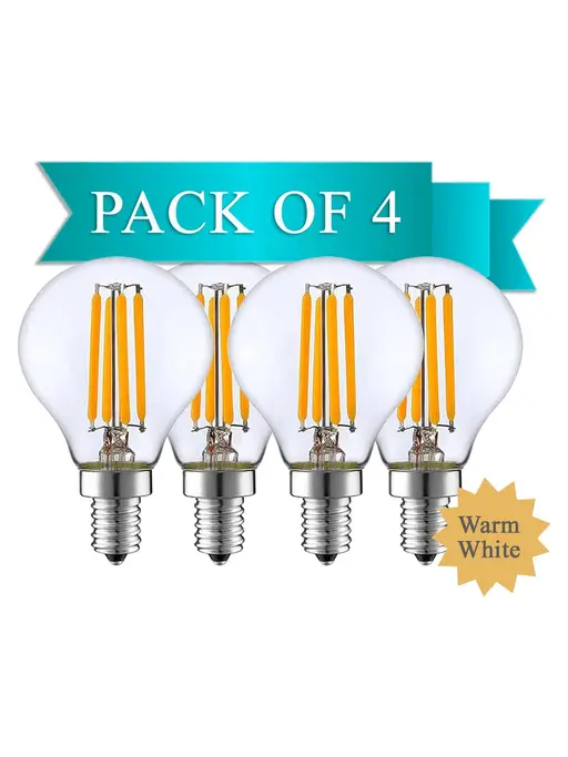 Origin 6W Round Globe LED Filament Bulb With E14 Base - (Pack of 4)