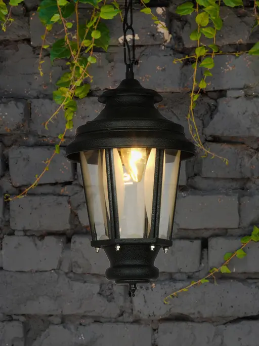 Victorian 8 Inch Wide Black Crinkle Aluminium Traditional Pendant Ceiling Hanging Light