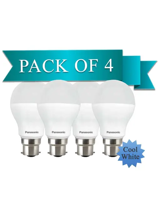 Panasonic 9W Cool White LED Bulb With B22 Base - ( 6500 kelvin) - (Pack of 4)