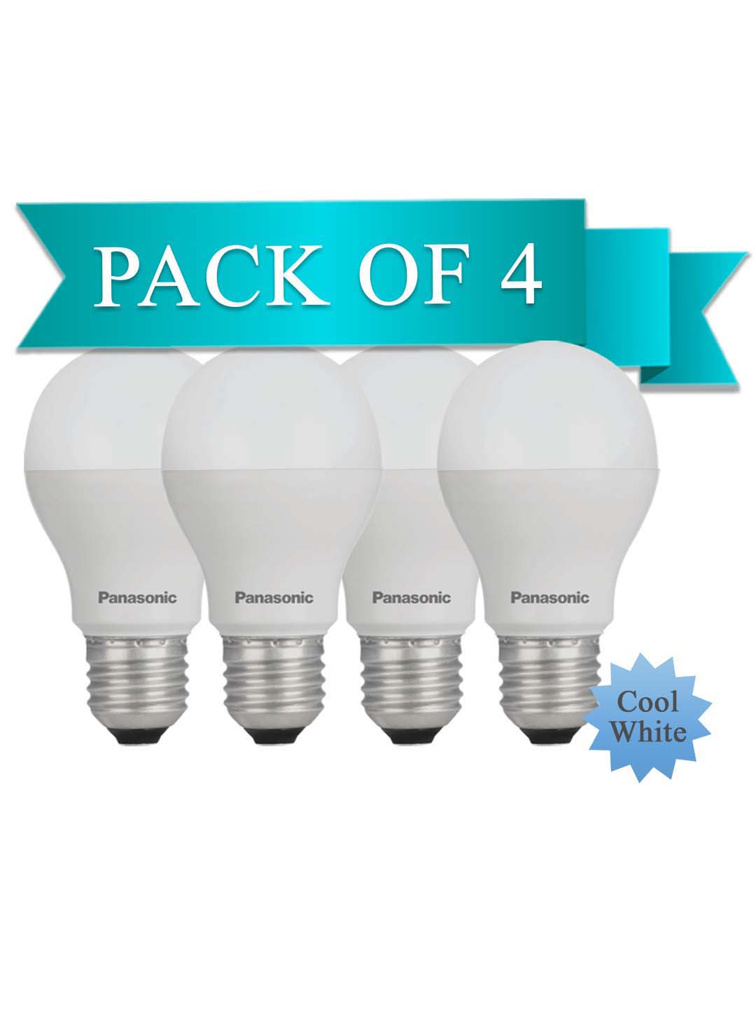 Panasonic 9W Cool White LED Bulb With E27 Base ( 6500 Kelvin )- ( Pack of 4)