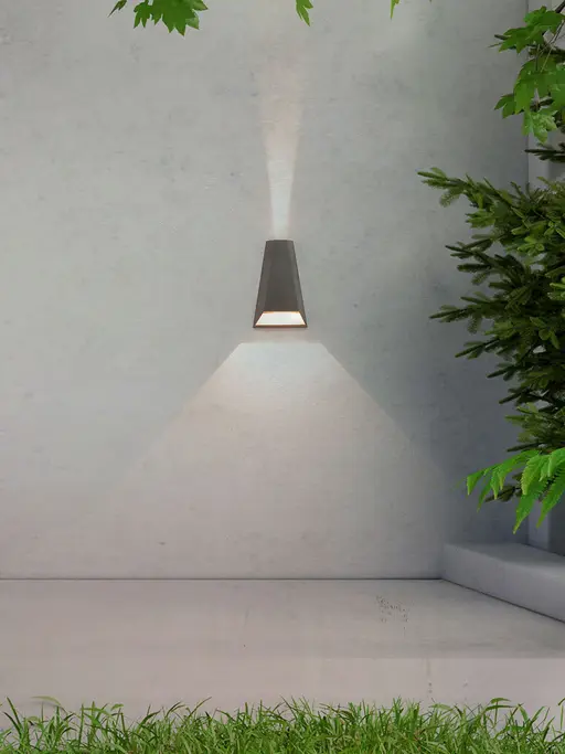 Modern Triangular 2-Lights Aluminium 6 Watts LED Outdoor Wall Light