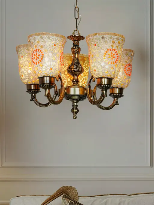 Small Tilak Double U Arm Chandelier
