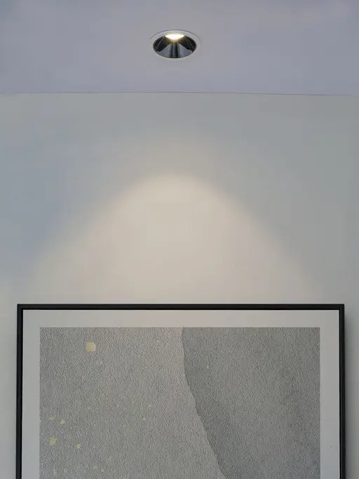 Recessed Round Nickel Finished 84mm 12W Warm White Aluminium LED Ceiling Lamp Light