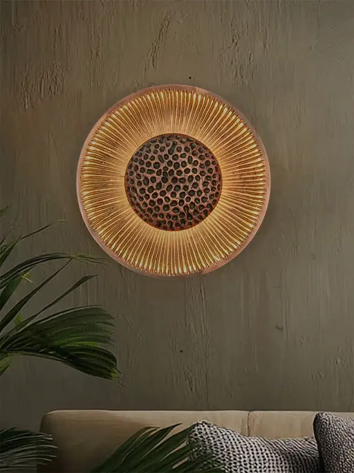 Copper LED Wall Sconce with Eclipse Design