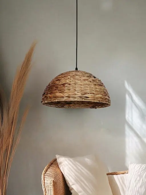 Rustic Sea Grass Woven Dome Pendant Light