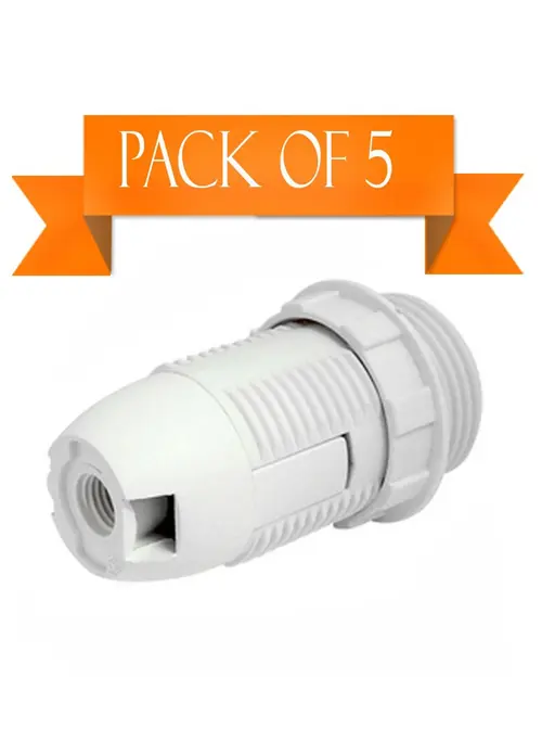 E14 Holder with Ring White Pack of Five