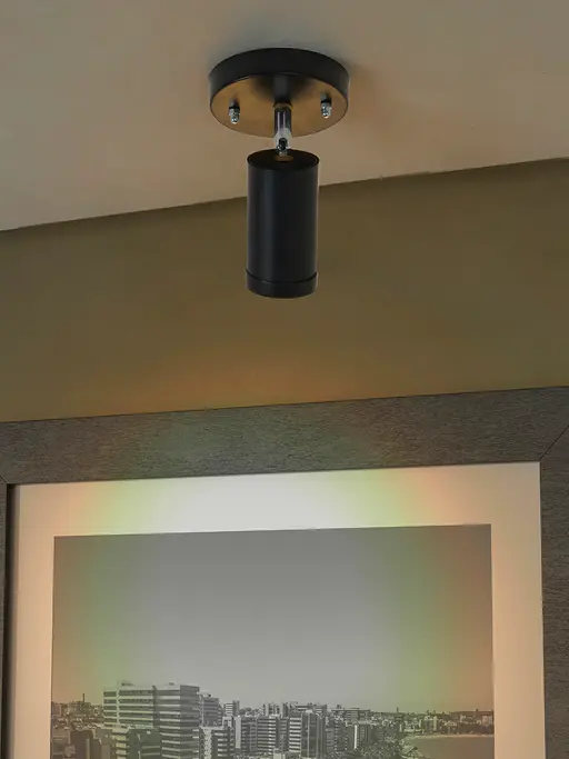 Innova Modern Contemporary Black Adjustable Spot Light - 360° Rotation Mild Steel GU10 Fixture