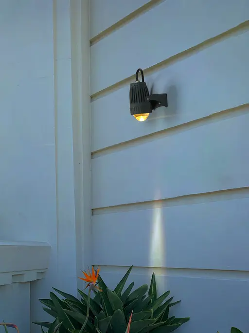 Modern Fish-Eyed Lens Adjustable 12W LED Single-Light 6 Inch Grey Aluminium Outdoor Wall Bulkhead Spotlight