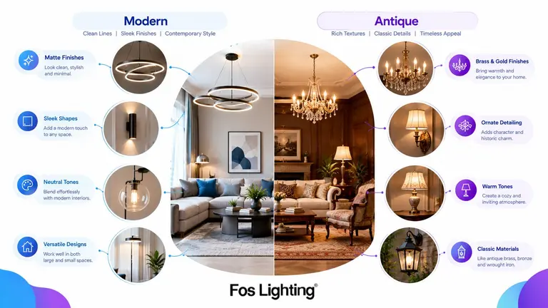 Modern vs. Antique: Choosing the Right Lighting Finish for Your Home's Architecture