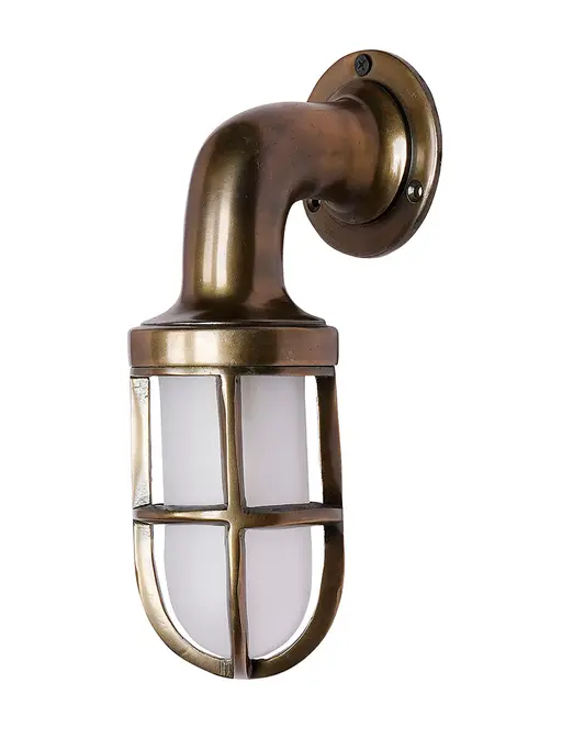 Mini Nautical Outdoor Bulkhead Light | Industrial Gooseneck Style