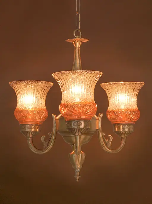 Lustrous 3 Light Mini Antique Brass Chandelier