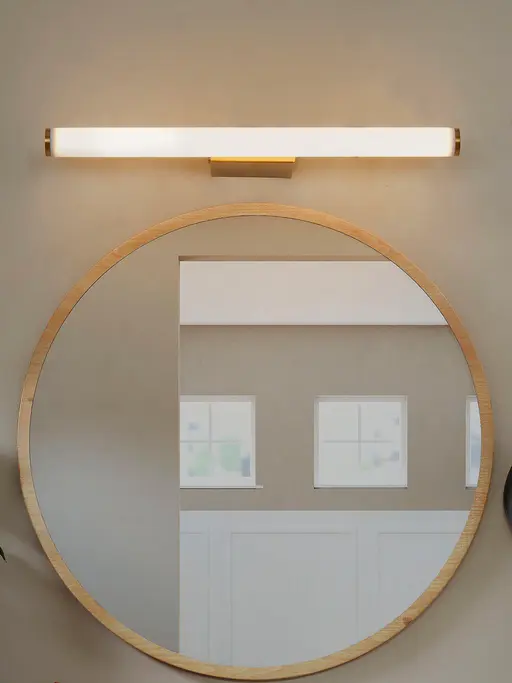 Long Horizontal Pipe 12 Watt Warm White LED Vanity Light - Antique Brass Finish