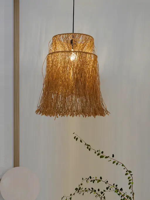 Rustic Raffia Two-Tiered Pendant Light
