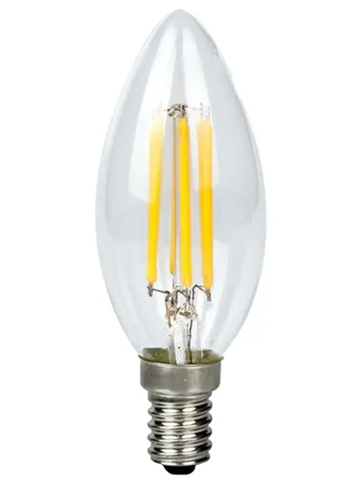 6W LED Filament Clear Candle E14 Bulb Warm White - 2700K