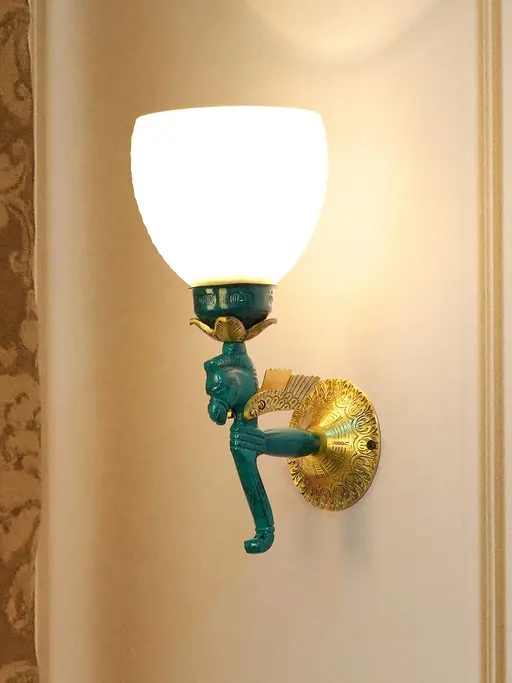 Pegasus Seahorse 1-Light Frosted Diamond Glass Wall Sconce