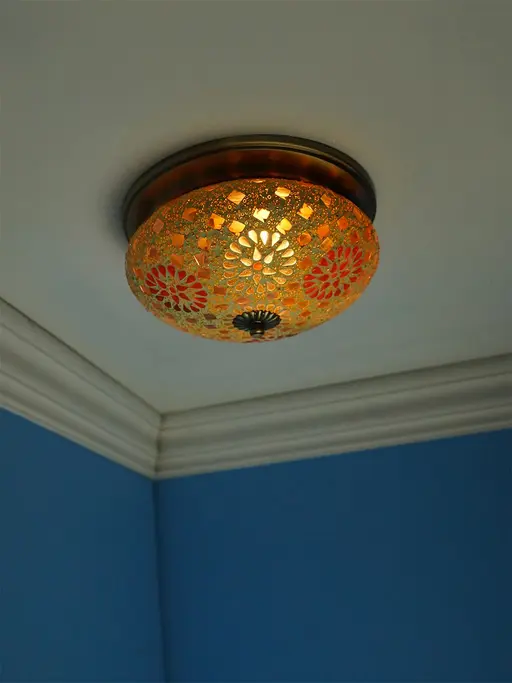 Tilak Mosaic Brass Ceiling Lamp - Large